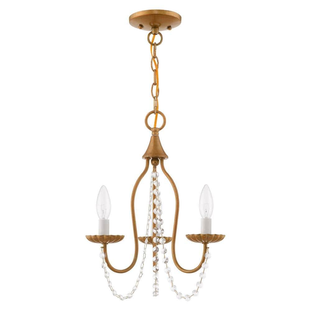 Livex Lighting Alessia 3 - Light Chandelier in  Antique Gold Leaf