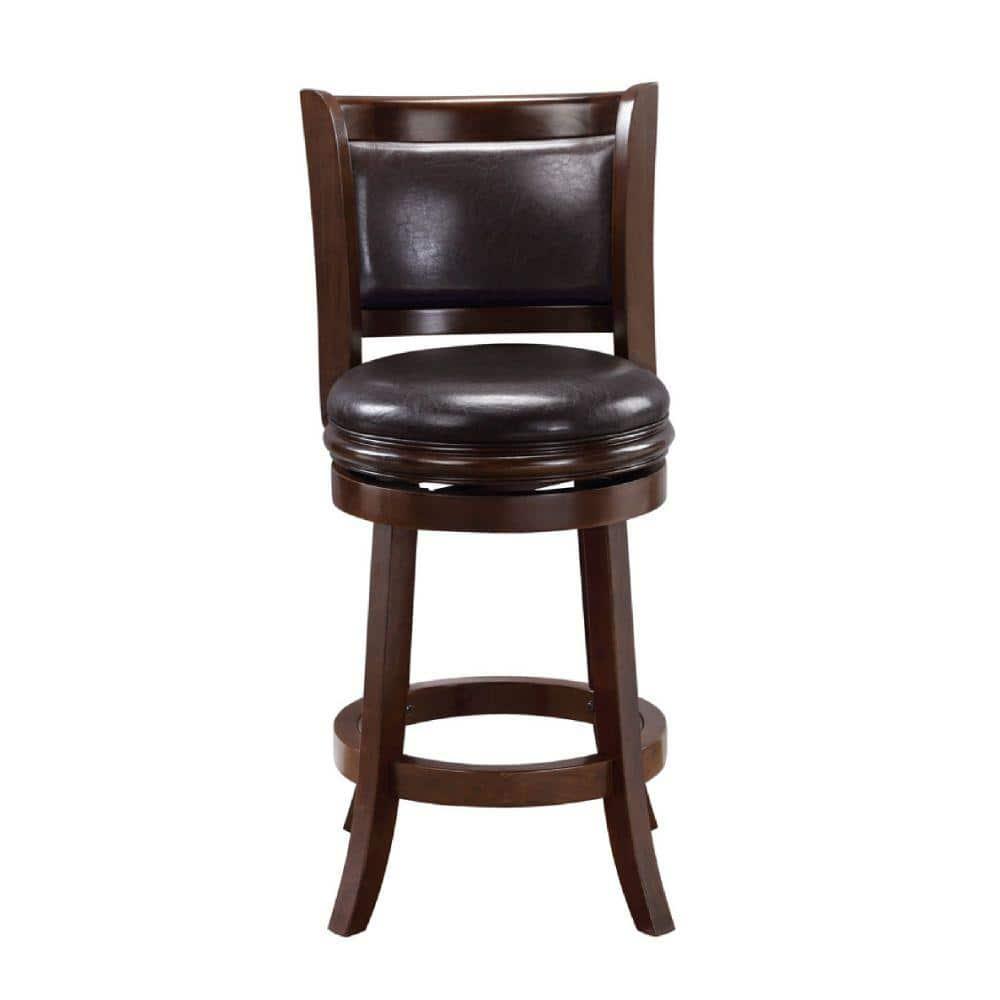 24 in. Augusta Swivel Stool, Cappuccino & Dark Brown