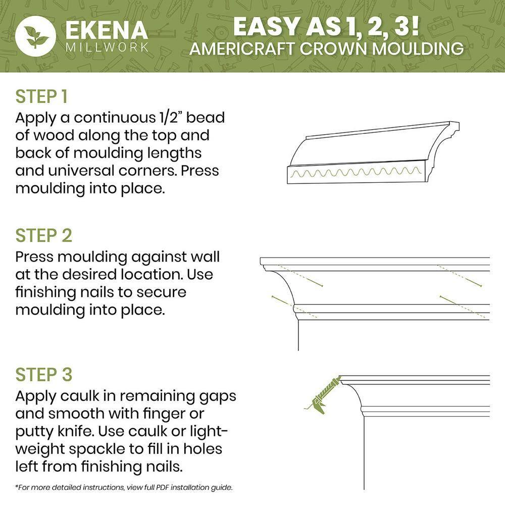 Natural Pine Wood Crown Molding, 96-inch Length