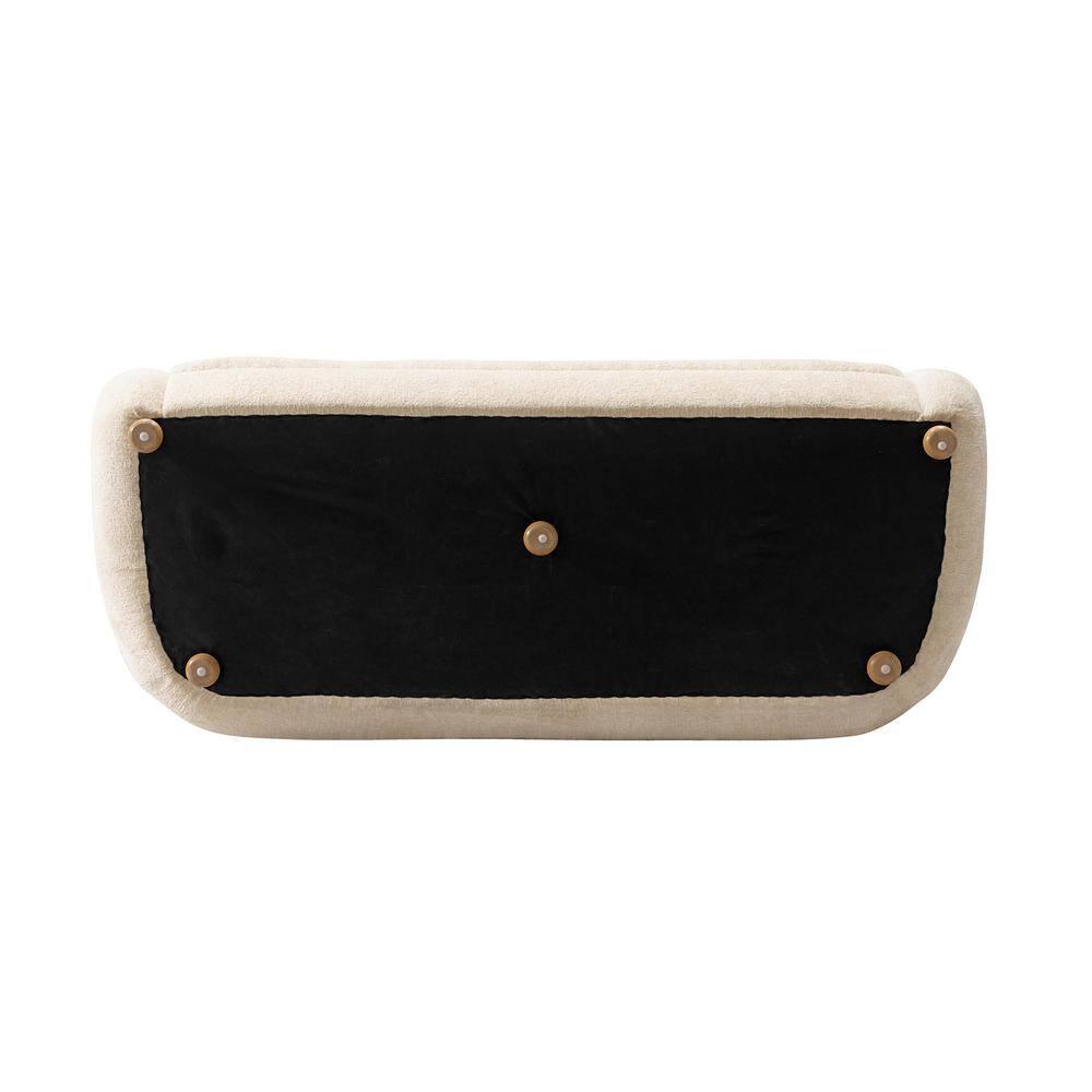 Manhattan Comfort 85.8" Tribeca Modern Chenille Upholstered Sofa Cream