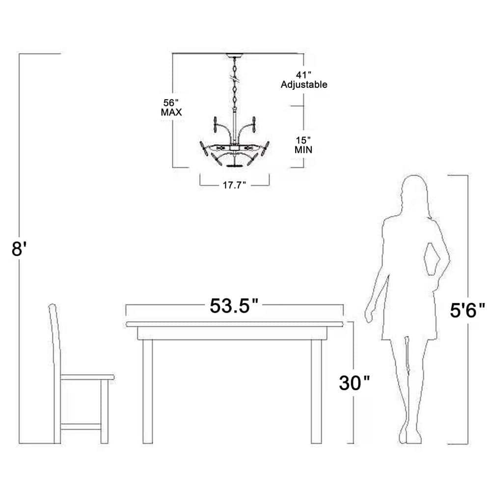 The Lighting Shop Rosa 6-Light Brushed Silver-ish Champagne Electric Flower Crystal Chandelier
