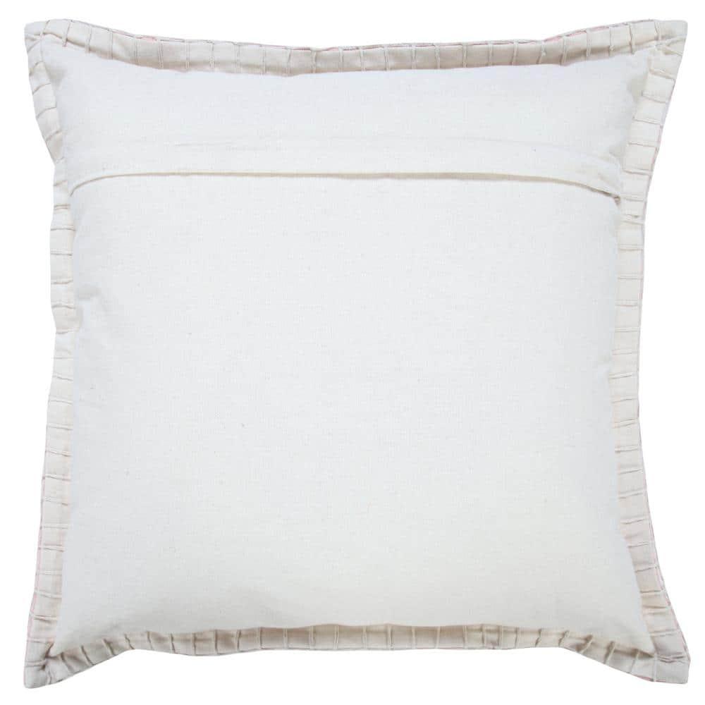 Ox Bay Wilma Set of 2 Pink Stitch Bordered 20" x 20" Cotton Adult Decorative Throw Pillows