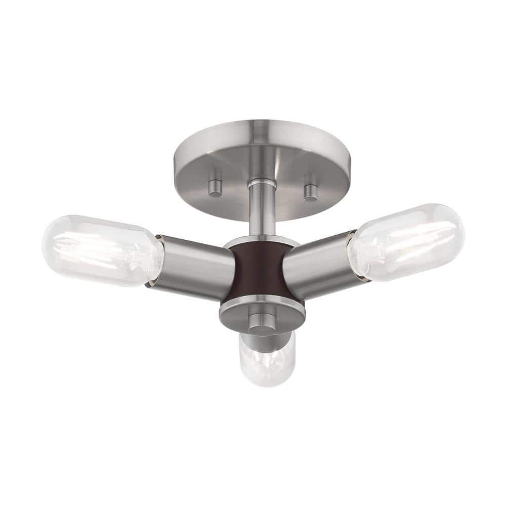Livex Lighting Copenhagen 3 - Light Flush Mount in  Brushed Nickel