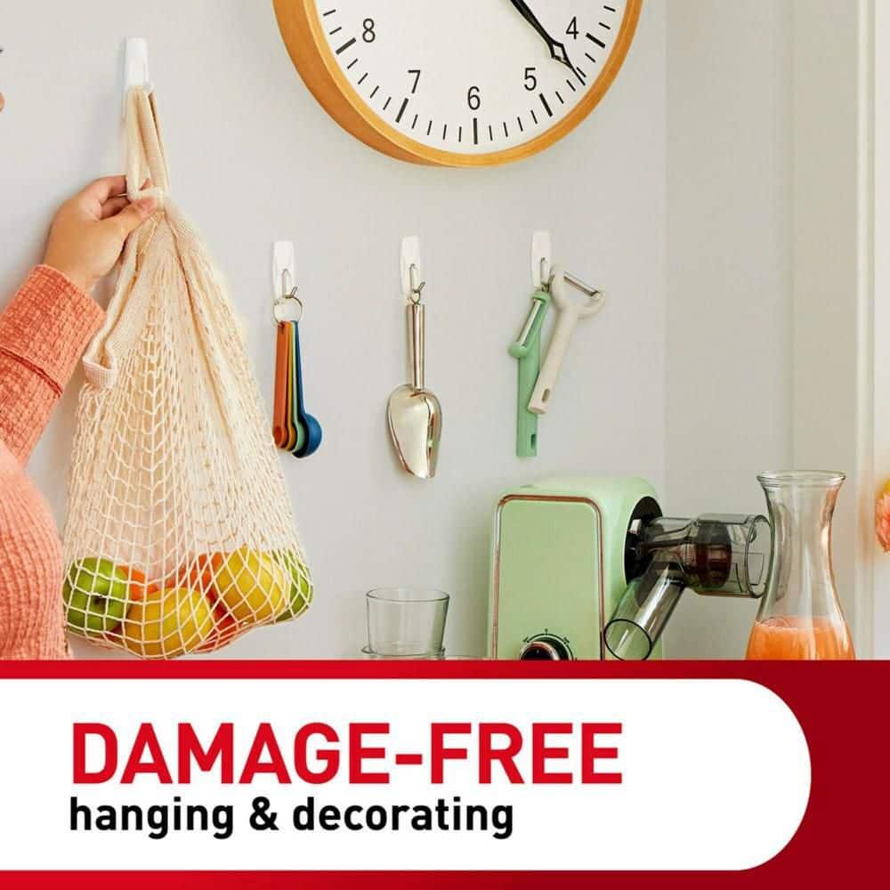 Command Large Utility Hook, White, Damage Free Decorating, 1 Hook and 2 Command Strips