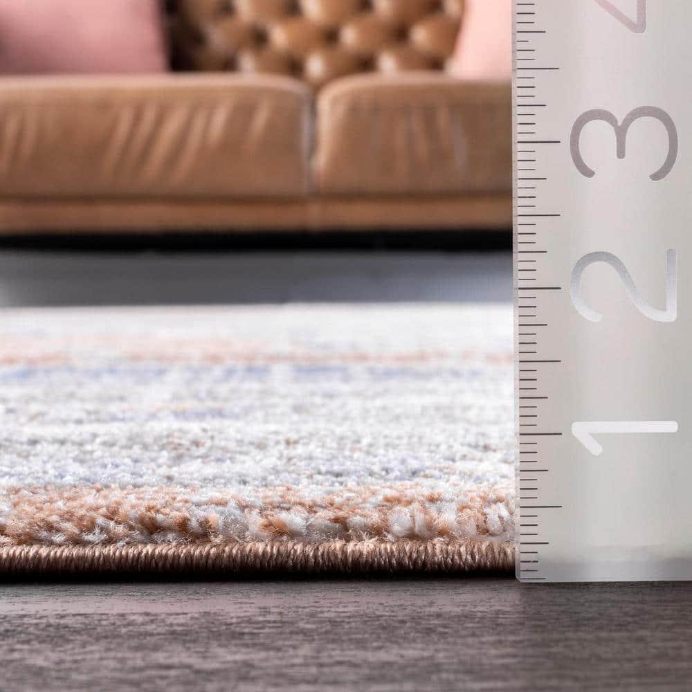 Nuloom Jacquie Medallion 2x12 Runner Indoor Area Rug for Living Room Bedroom Dining Room Entryway Hallway Kitchen, Peach/Beige