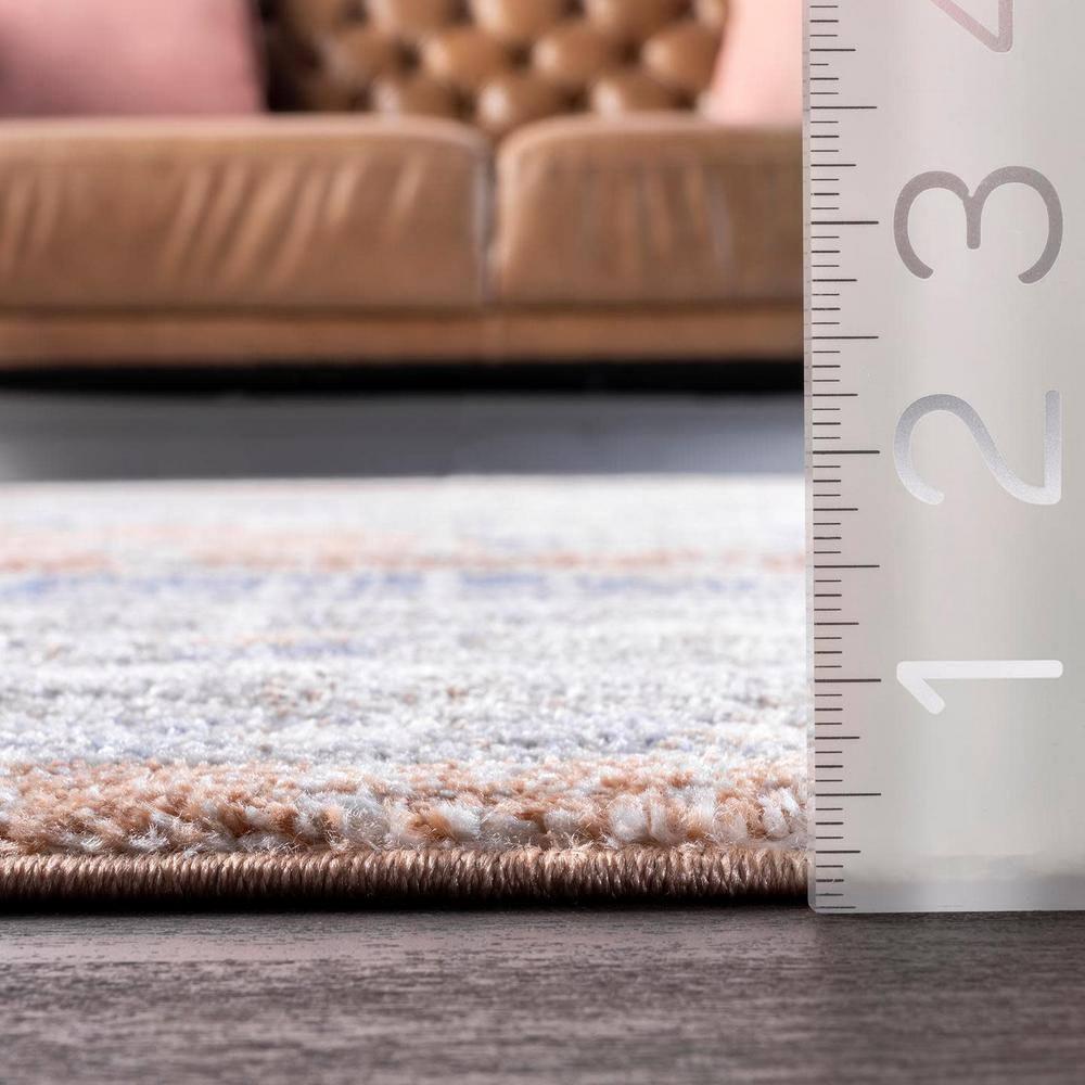 Nuloom Jacquie Medallion 6 Square Indoor Area Rug for Living Room Bedroom Dining Room Kitchen, Peach/Beige