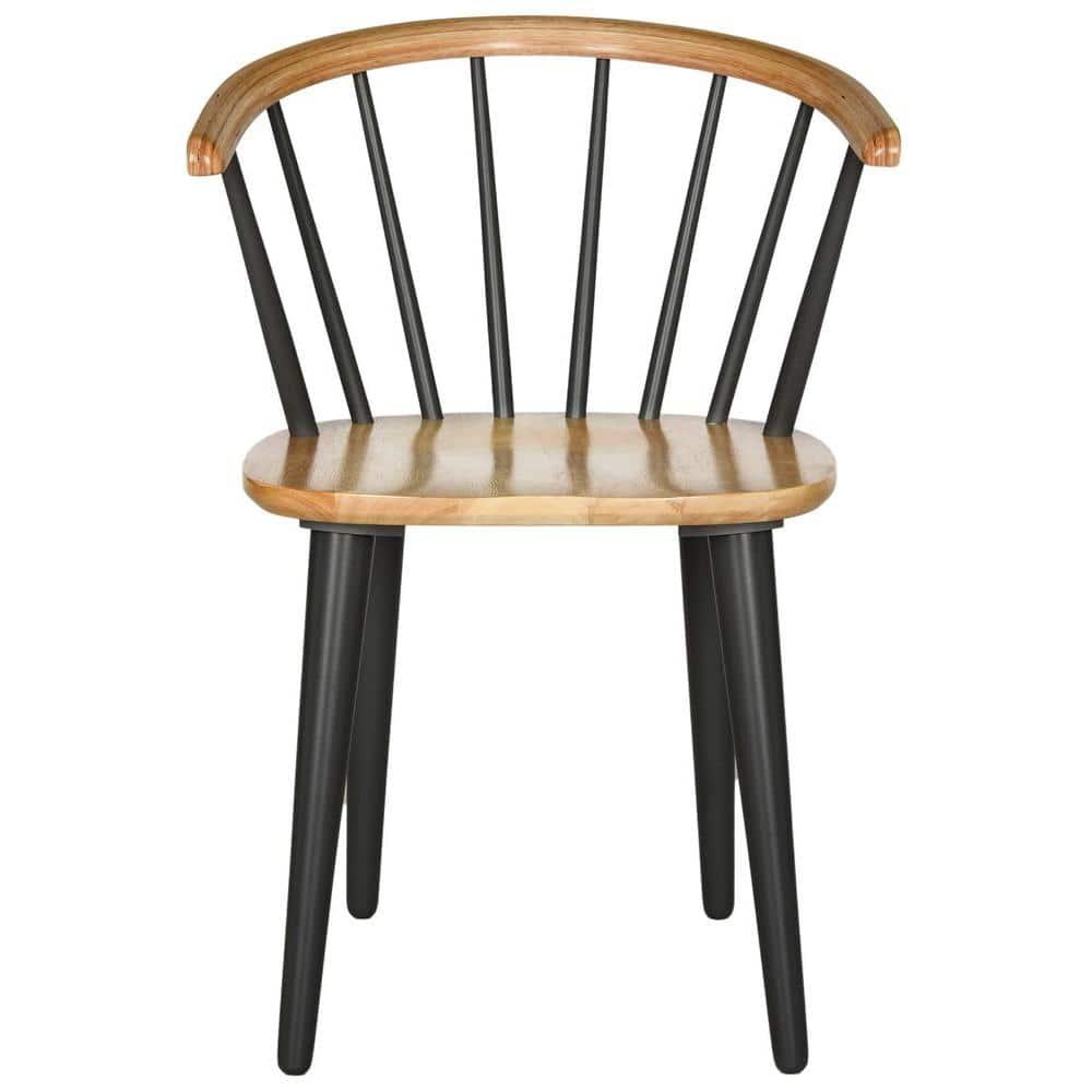 SAFAVIEH Blanchard Mid-Century Curved Spindle Side Chair, Natural/Grey