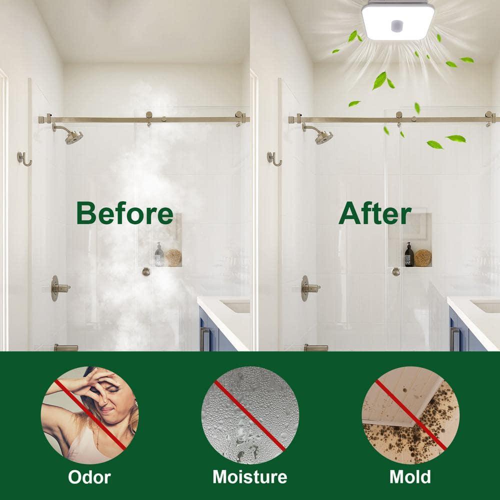 90 CFM Energy Star Bathroom Ventilation with Lighting Square Exhaust Night Light Fan Bathroom Fan