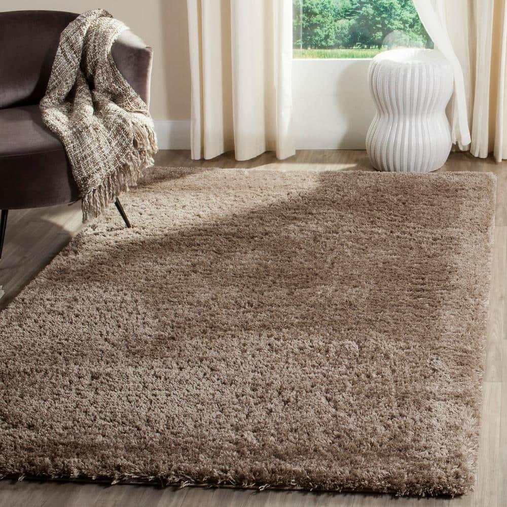 Indie Shag SGI320 Power Loomed Area Rug - Mushroom - 4'x4' - Safavieh.