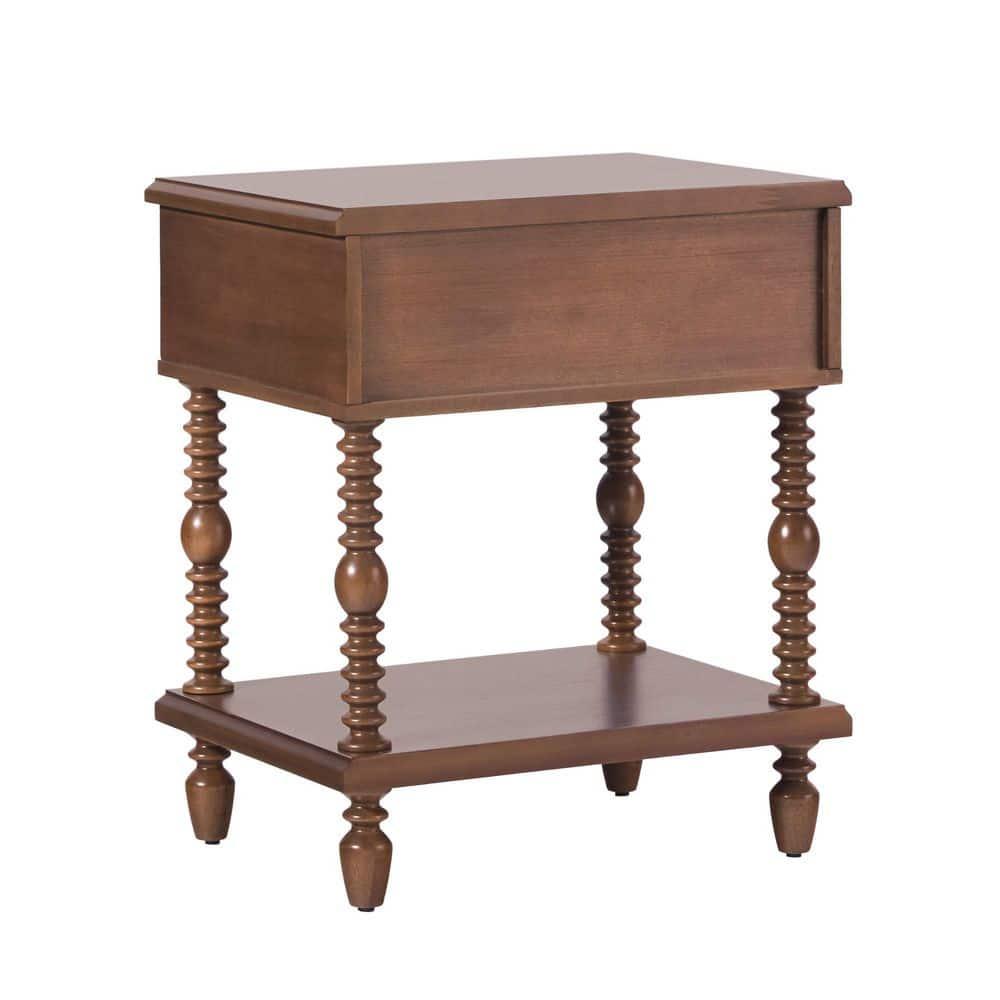 Vivienne Easy Assembly Solid Wood Spindle 1-Drawer Nightstand (Set of 2)