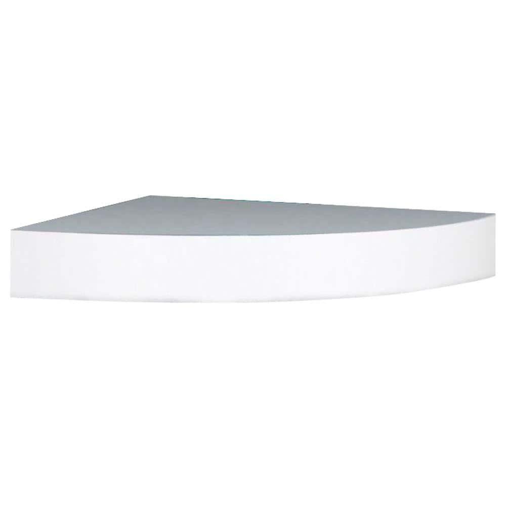 InPlace 11.8" x 11,8" Floating Corner Shelf Wall Mounted White: Modern Style, Wood Composite, Includes Mounting Hardware