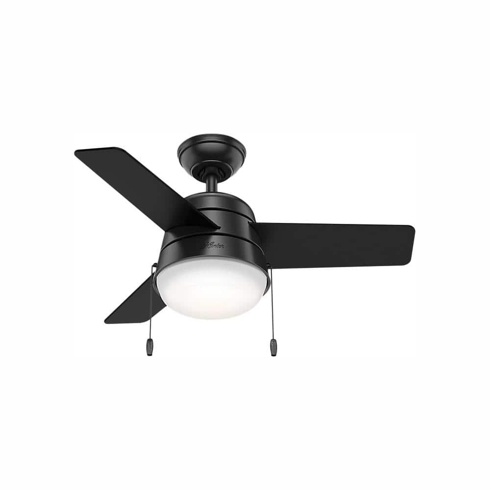Aker 36" 3 - Blade Standard Ceiling Fan with Lights and Pull Chains