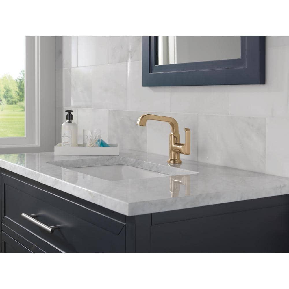 Tetra Single Hole Bathroom Faucet, Single Handle Bathroom Sink Faucet with Drain Assembly