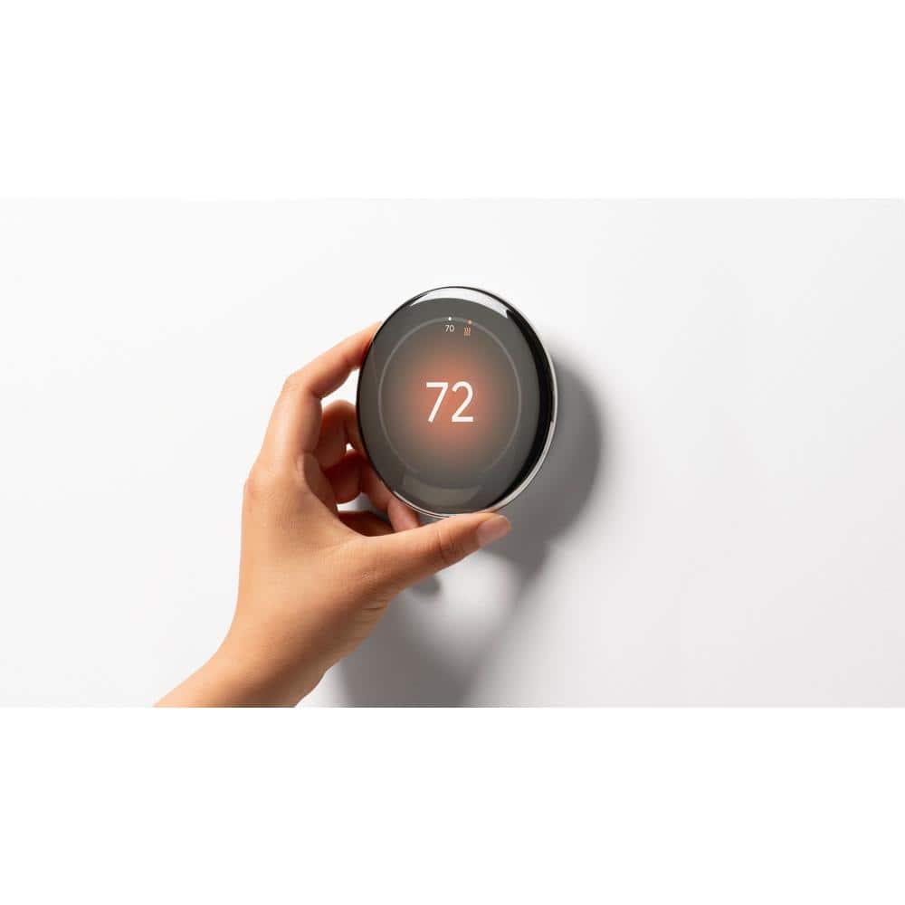 Google Nest Learning Thermostat (4th Gen) with Nest Temperature Sensor (2nd Gen) - Silver: Wi-Fi, Energy Star Certified