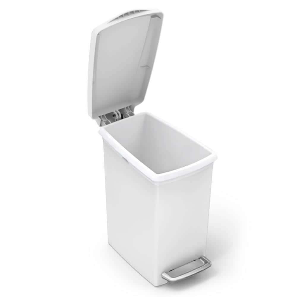 Simplehuman 10 Liter / 2.6 Gallon Compact Slim Bathroom or Office Step Trash Can, Black Plastic