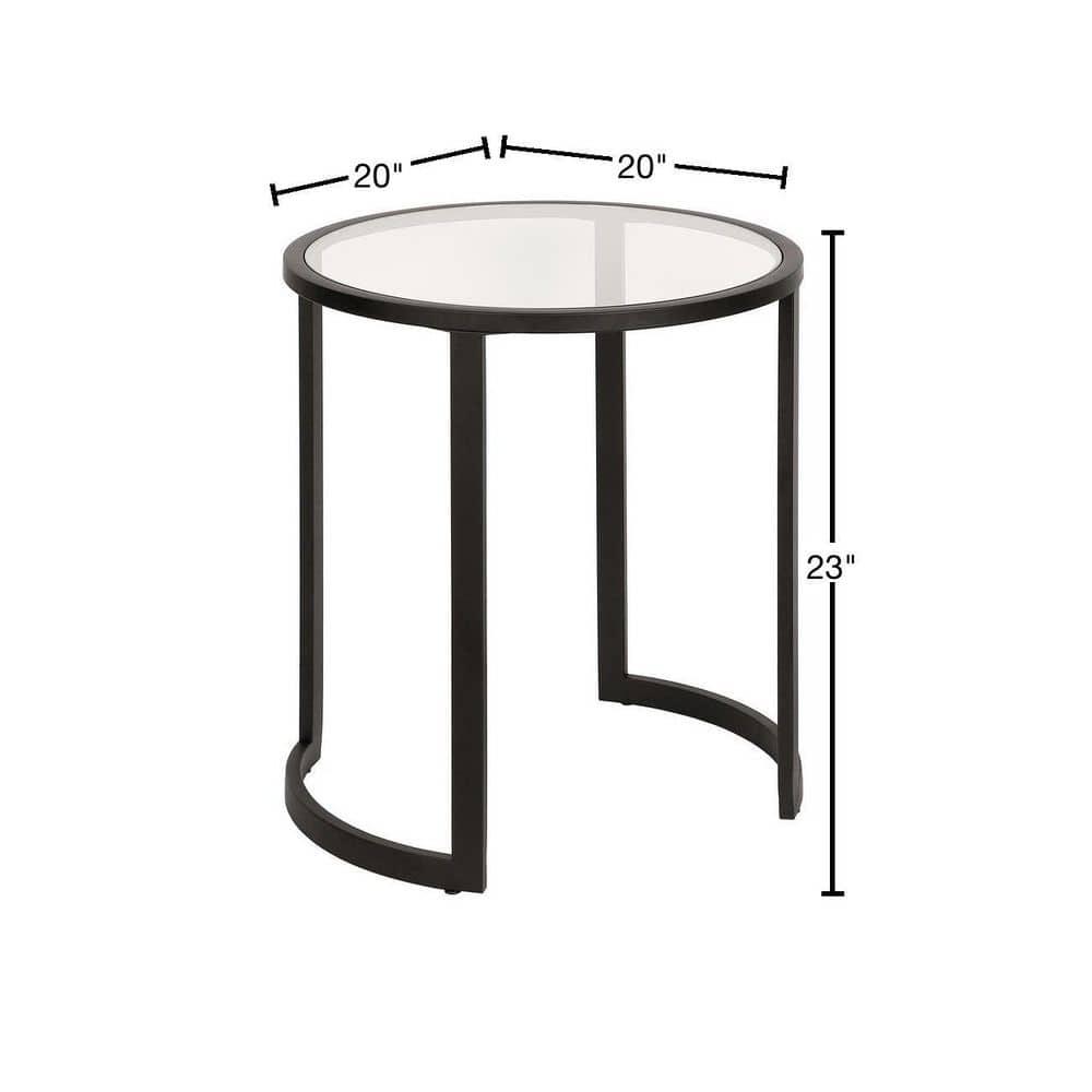 Evelyn&Zoe Mitera 20" Wide Round Side Table, Blackened Bronze