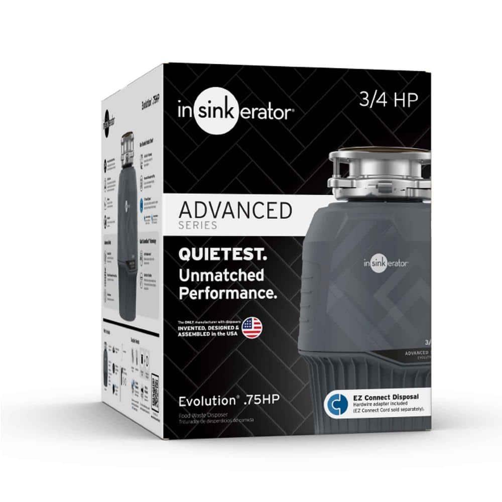 Evolution 0.75HP, 3/4 HP Garbage Disposal, Advanced Series Continuous Feed Food Waste Disposer