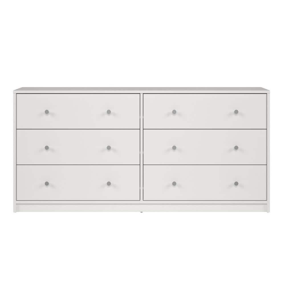 Tvilum Portland 6 Drawer Double Dresser, White