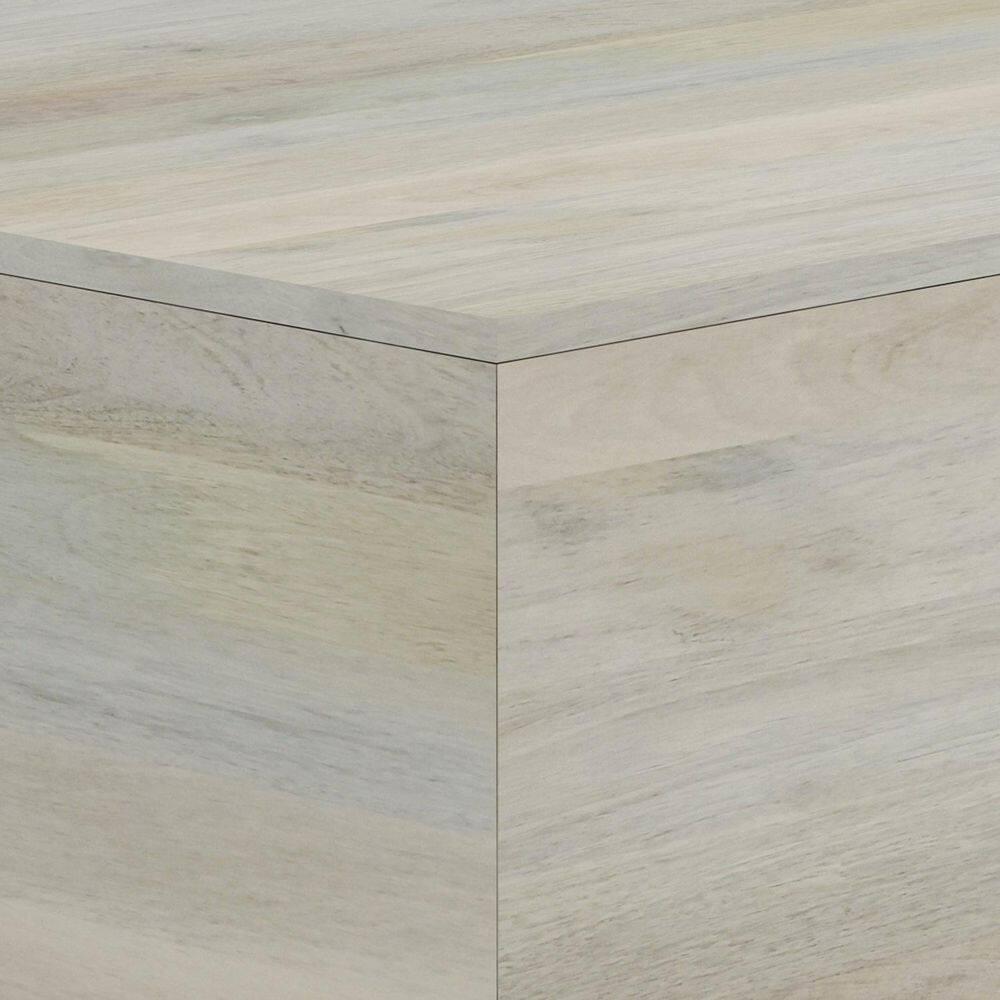 Simpli Home Abba SOLID MANGO WOOD 28 inch Wide Square Modern Coffee Table in White Wash , Fully Assembled