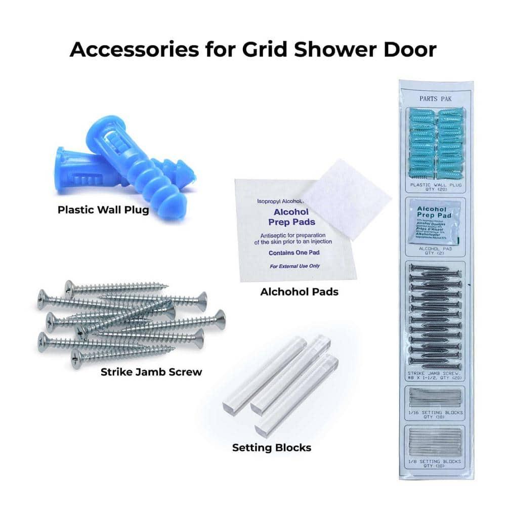 Milan Stationary glass shower Door 30 x 76 inch Clear Glass Oil Rubbed Bronze Finish 3/8" by Fab Glass and Mirror
