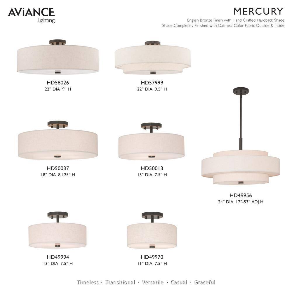 Livex Lighting Meridian 2 - Light Semi-Flush Mount in  English Bronze