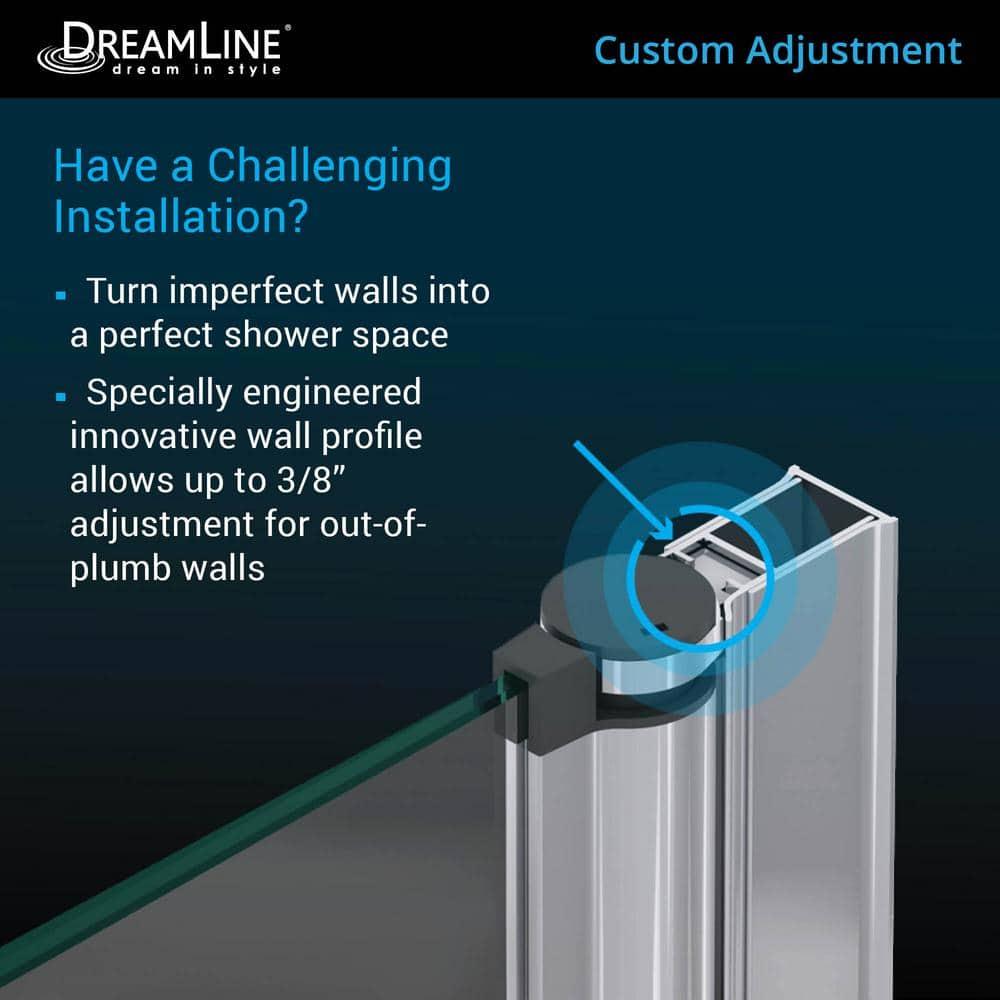 DreamLine Aqua Fold 32" W x 72" H Frameless Square Hinged Shower Enclosure with Base Included DL-6529C-88-01
