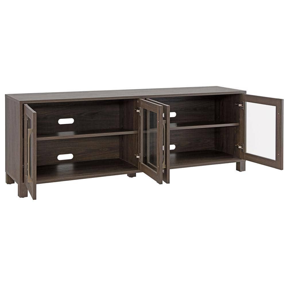 Evelyn&Zoe Quincy Rectangular TV Stand for TV's up to 75", Alder Brown