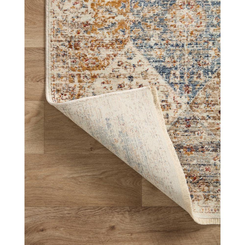 Loloi Rugs Sorrento Oriental Machine Made Power Loom Polyester Area Rug in Ivory