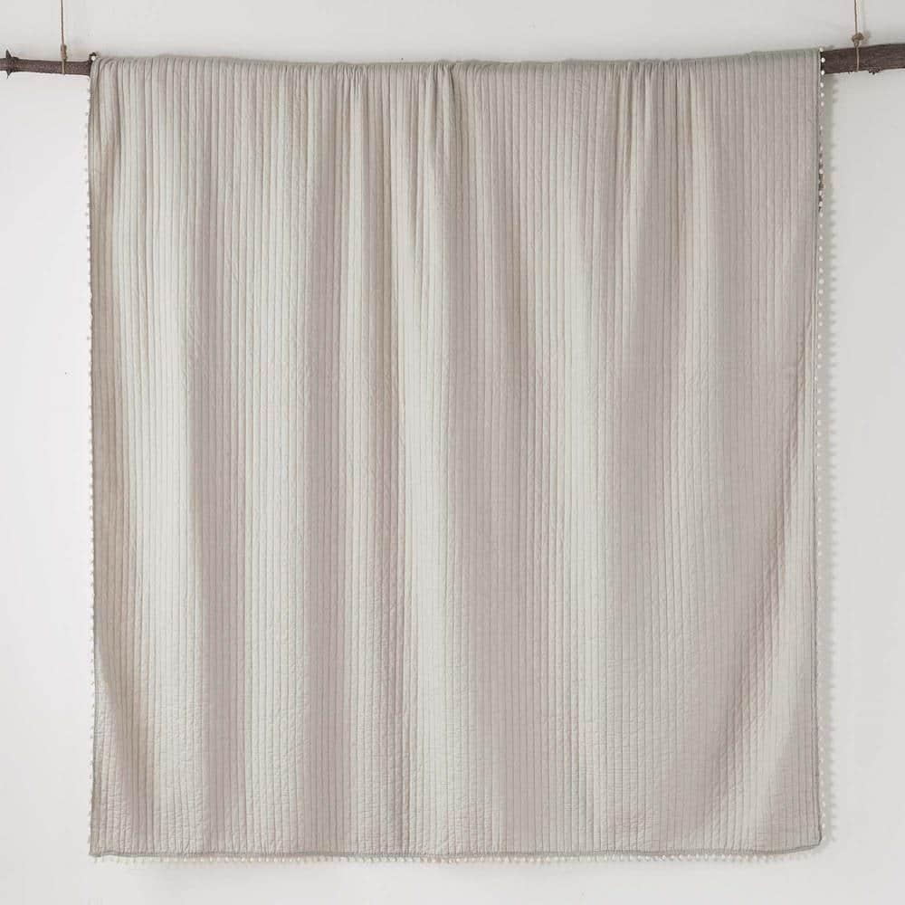 Pom Pom Taupe Twin/Twin XL Quilt - Levtex Home