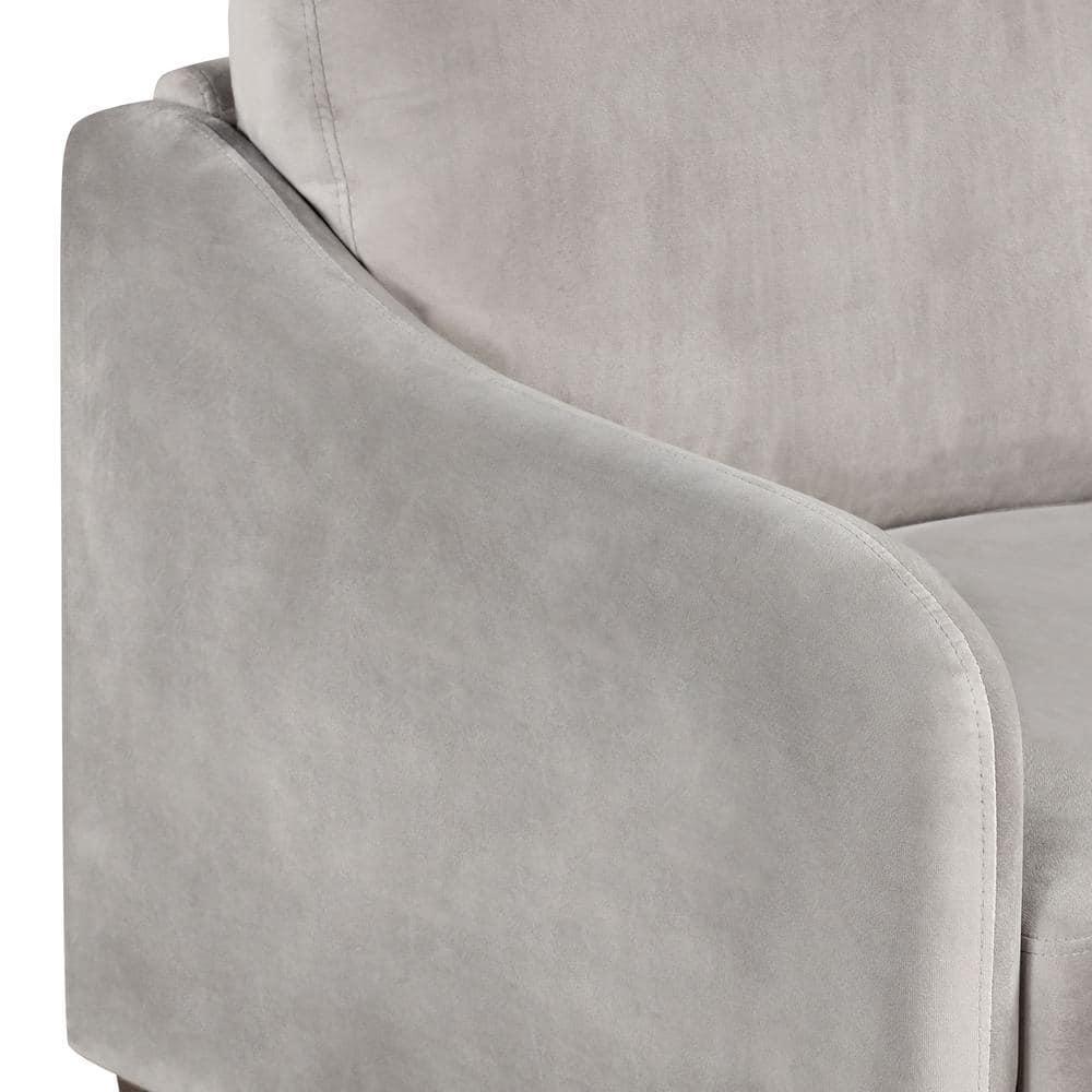 Furniture of America Litt Upholstered Fabric Gray Loveseat with Cushions