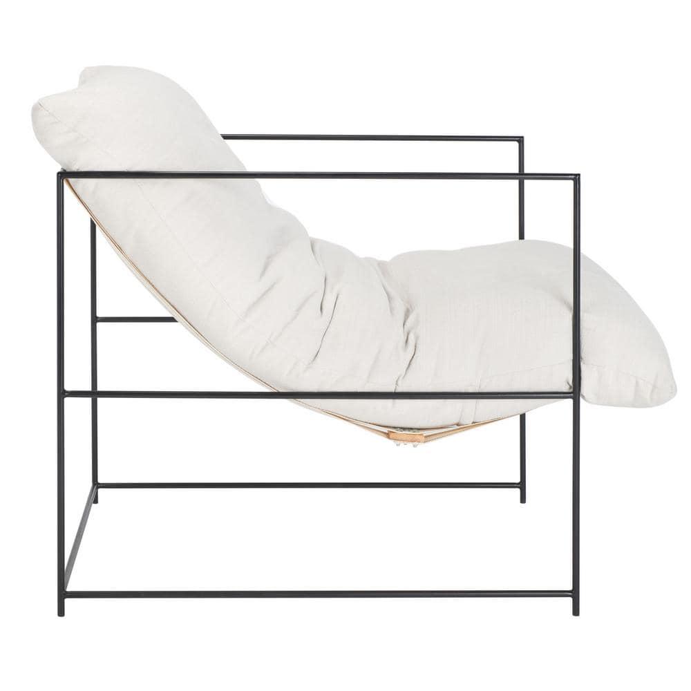 Portland Pillow Top Accent Chair - ACH4511 - Ivory/Black - Safavieh