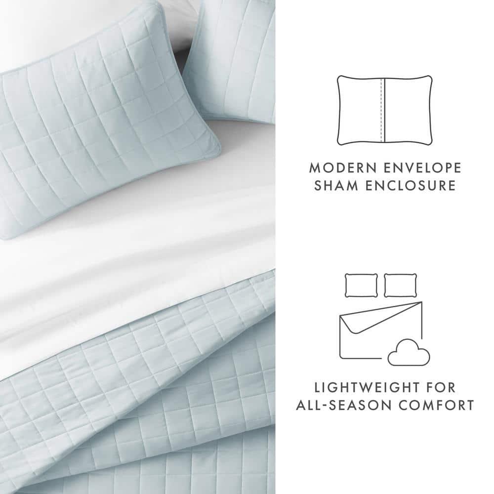 IEnjoy Home Simply Soft™ Double Brushed Microfiber Square Pattern Quilted Coverlet Set