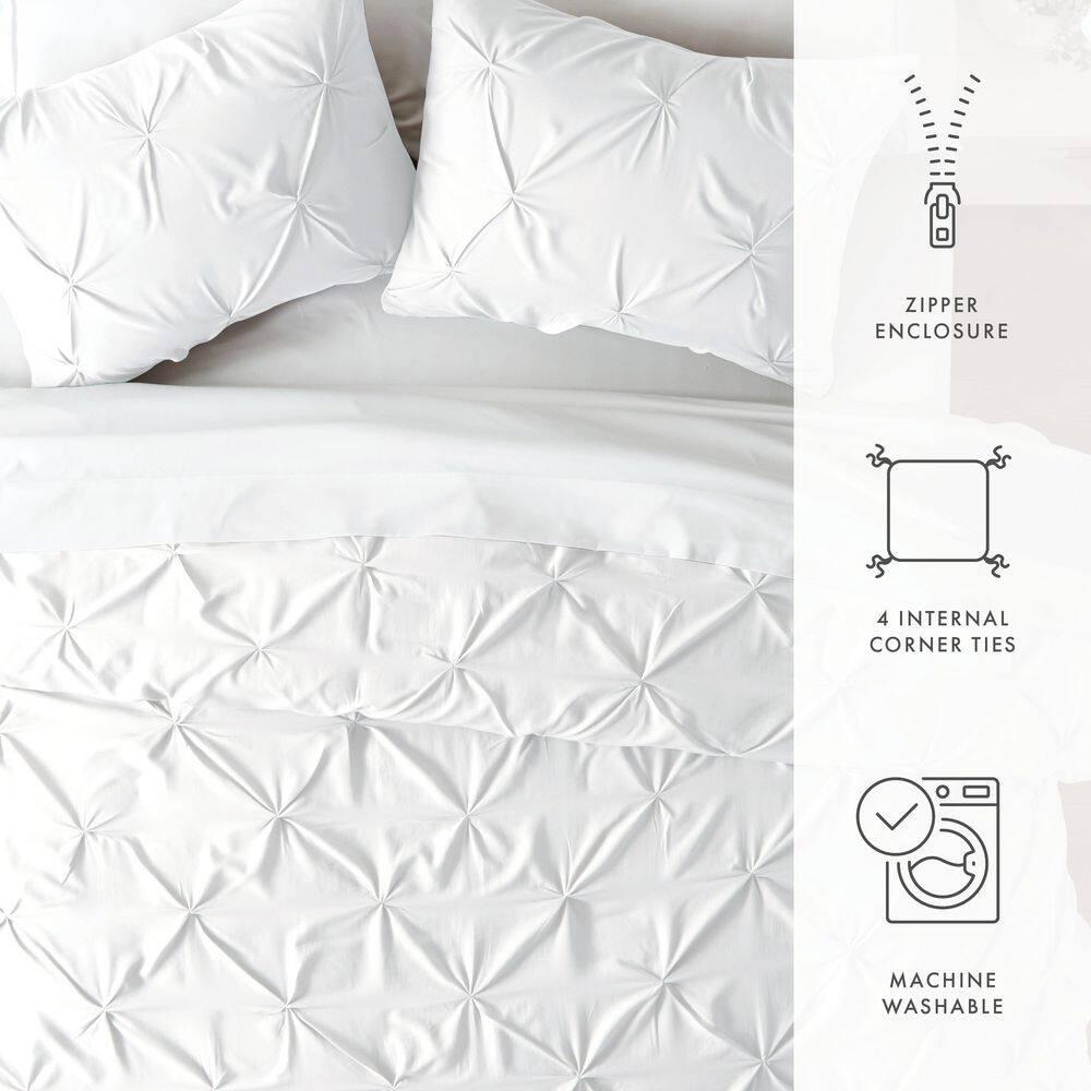 Becky Cameron Pinch Pleat Textured Duvet Cover Set & Reviews | Wayfair