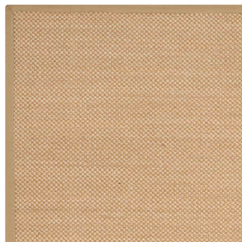 SAFAVIEH Natural Fiber Jovana Border Seagrass Area Rug, Maize/Linen, 9' x 12'