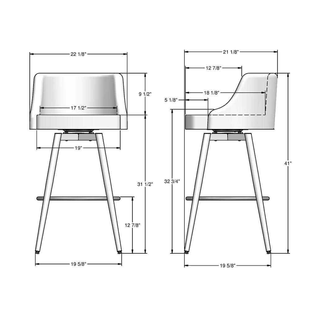 Amisco Duncan 30 In. Swivel Bar Stool - Pale Grey Beige Polyester / Grey Metal