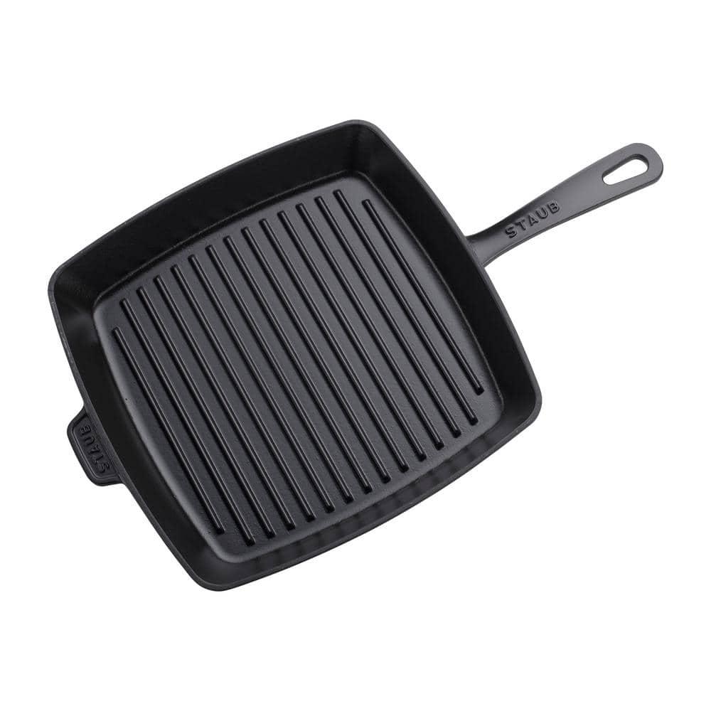 Staub ® 12" Matte Black Enameled Cast Iron Square Grill Pan