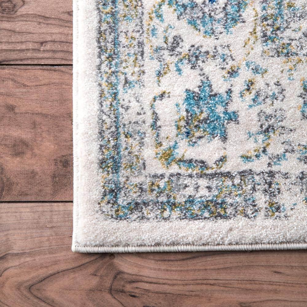 12'x15' Verona Vintage Persian Style Area Rug Blue - nuLOOM: Geometric Pattern, Low Pile, Indoor Rectangle Rug