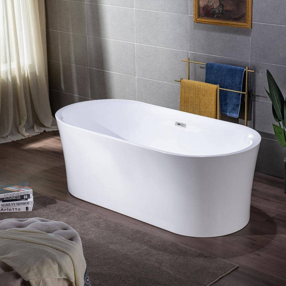 Freestanding Soaking Acrylic Curved Design Bathtub