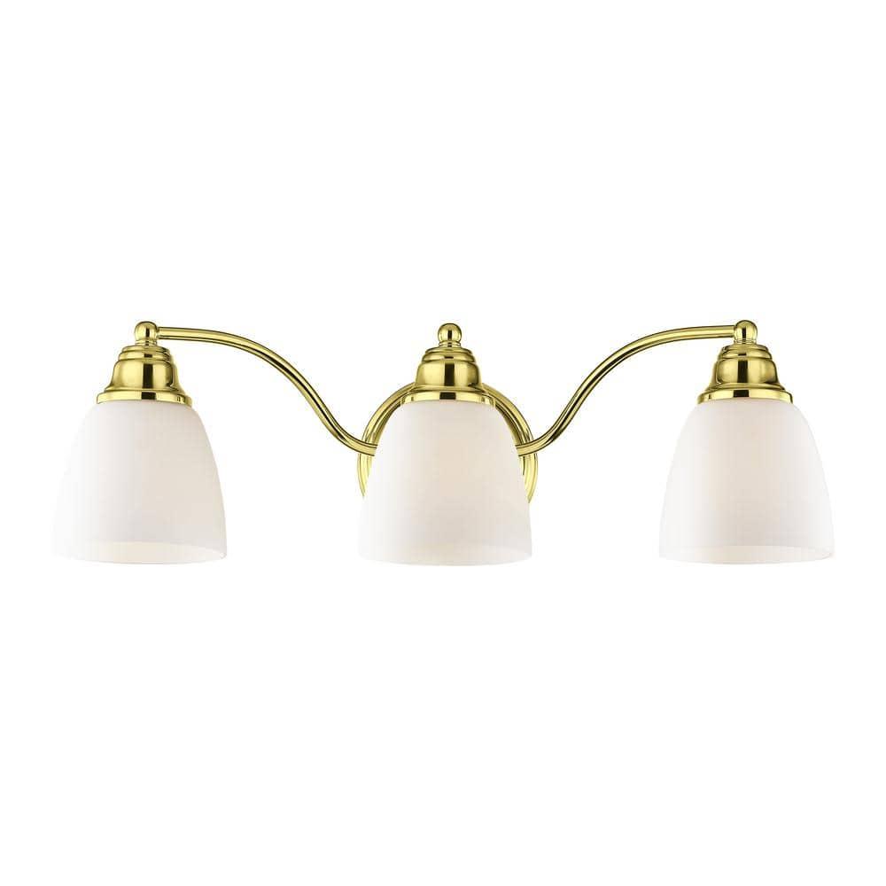 Livex Lighting Somerville 3 - Light Vanity in  Polished Brass