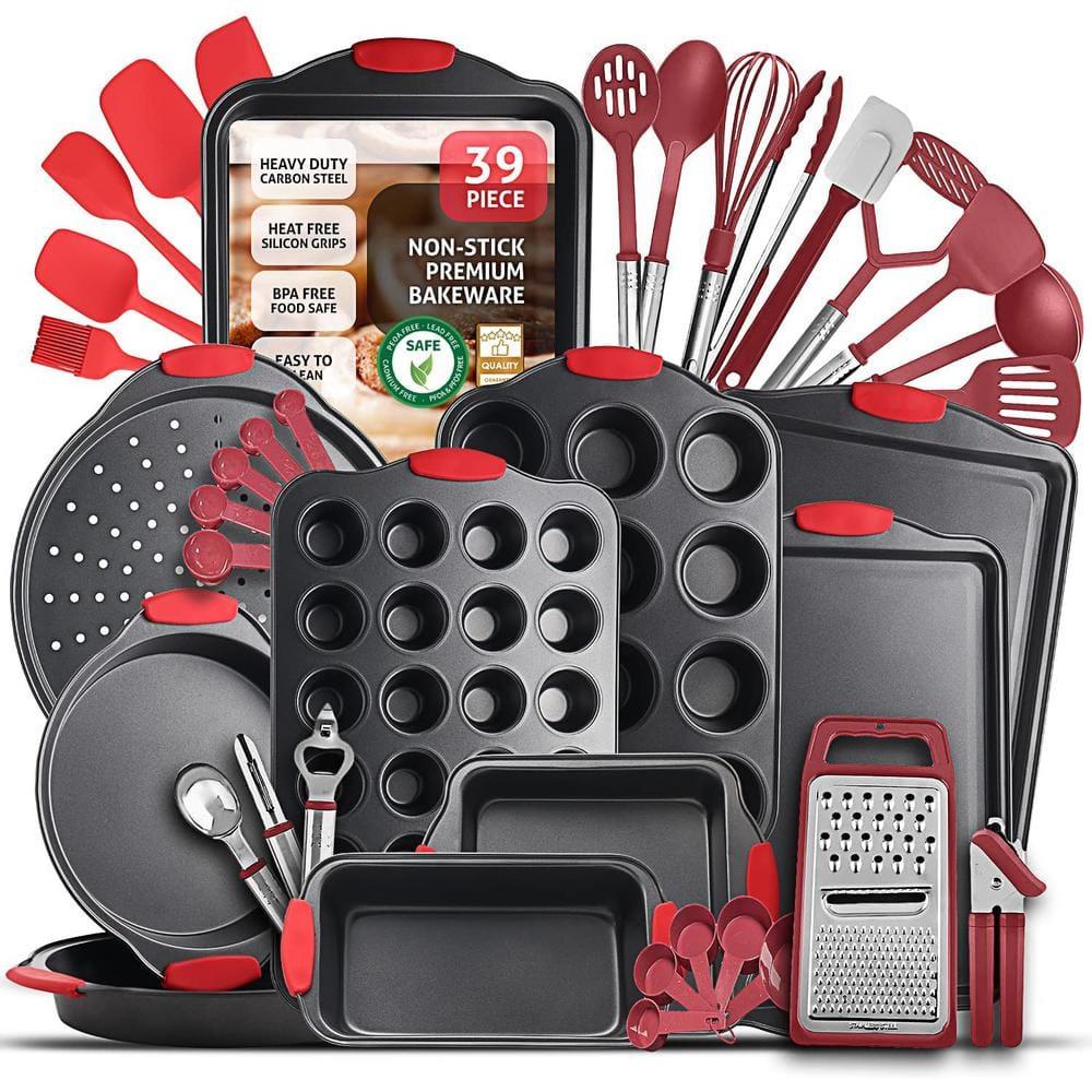Joytable Joytable 15 Piece Bakeware Set + 24 Piece Utensil Set - Stainless Steel, Non-Stick, Dishwasher Safe, And Heat Resistant