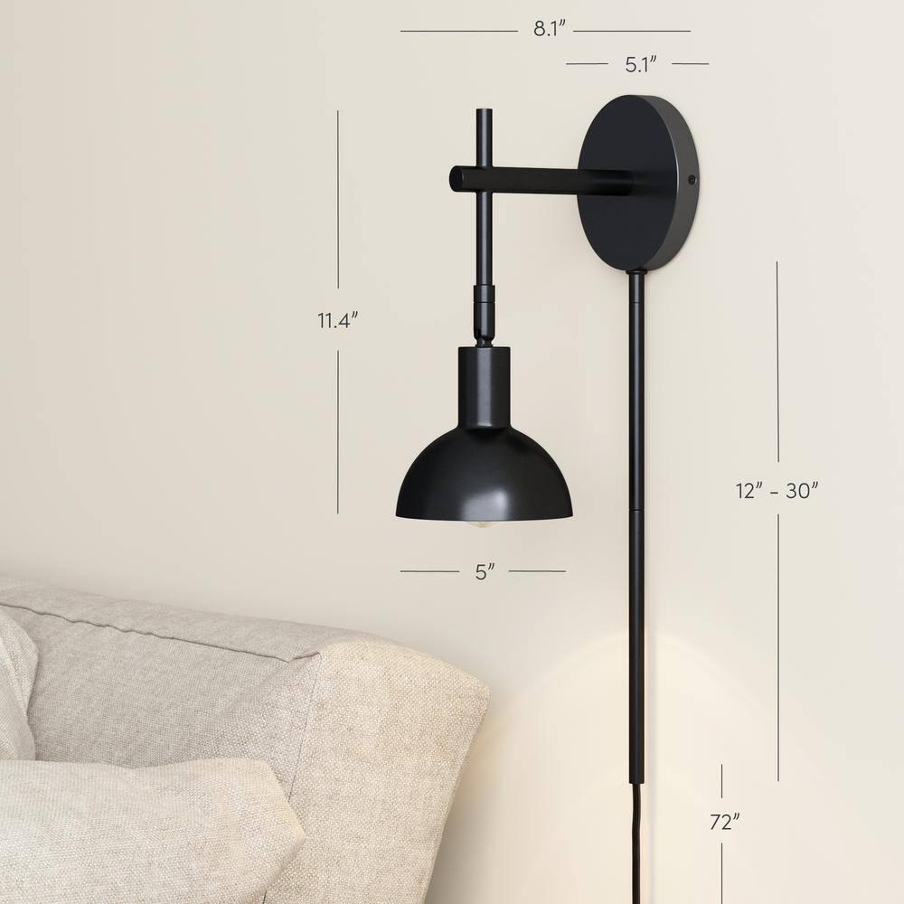 Nathan James 2-Pack Metal Plug-in Armed Wall Sconce Set