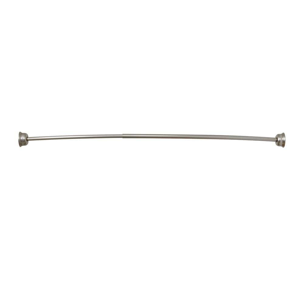 Utopia Alley Utopia Alley Rustproof Fixed Mount Single Curved Shower Rod, Aluminum, adjustable from 45" to 72" Wide