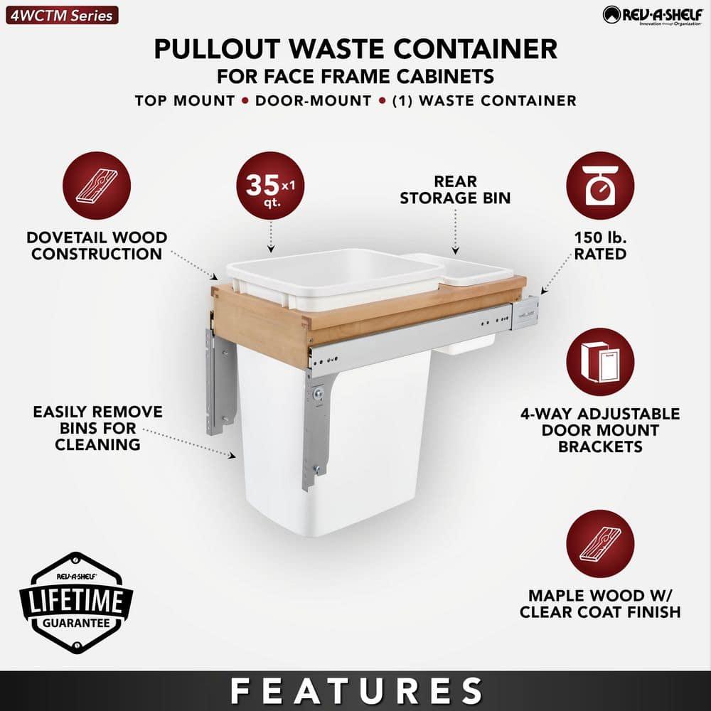 Rev-A-Shelf Rev-A-Shelf Single Pullout Top Mount Trash Can