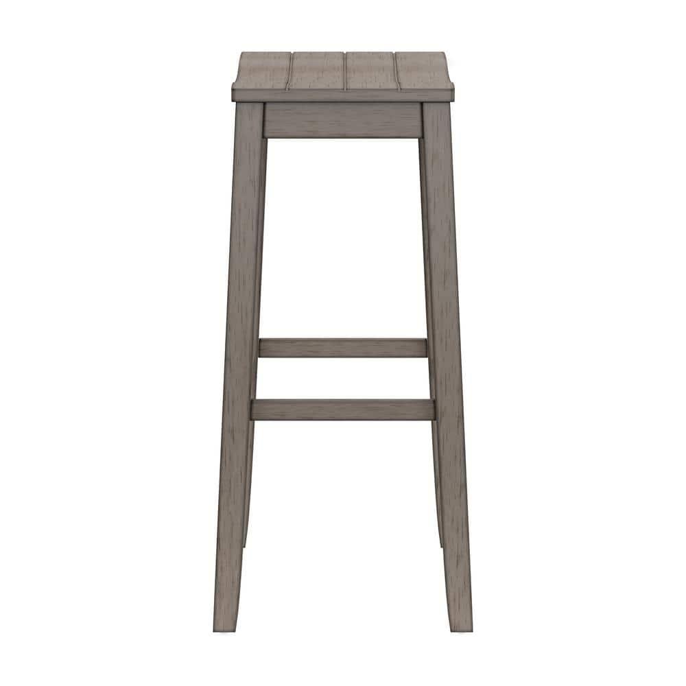 Fiddler Backless 30" NonSwivel Barstool Aged Gray: Coastal Charm, Wood Legs - Hillsdale Furniture