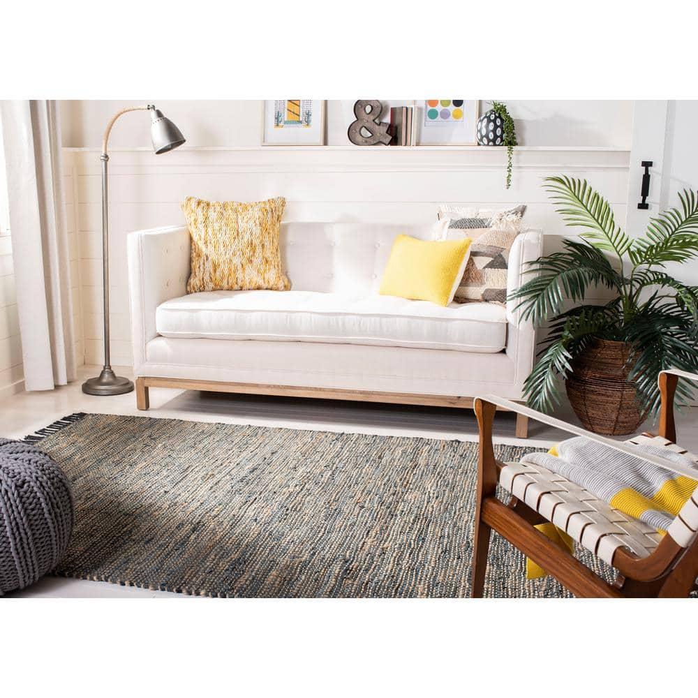 Vintage Leather VTL203 Hand Woven Indoor Accent Rug - Grey - 2'3"x4' - Safavieh