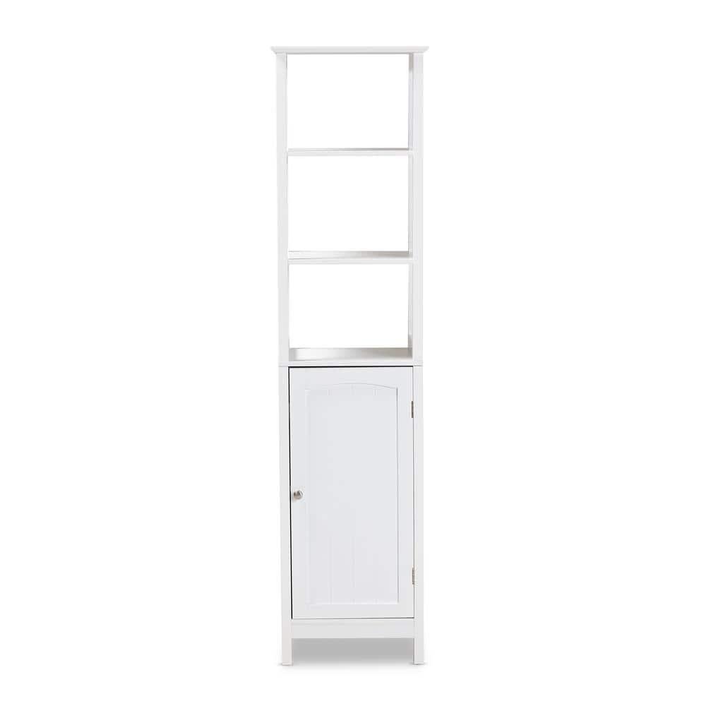Baxton Studio Beltran Modern and Contemporary White Finished Wood Bathroom Storage Cabinet