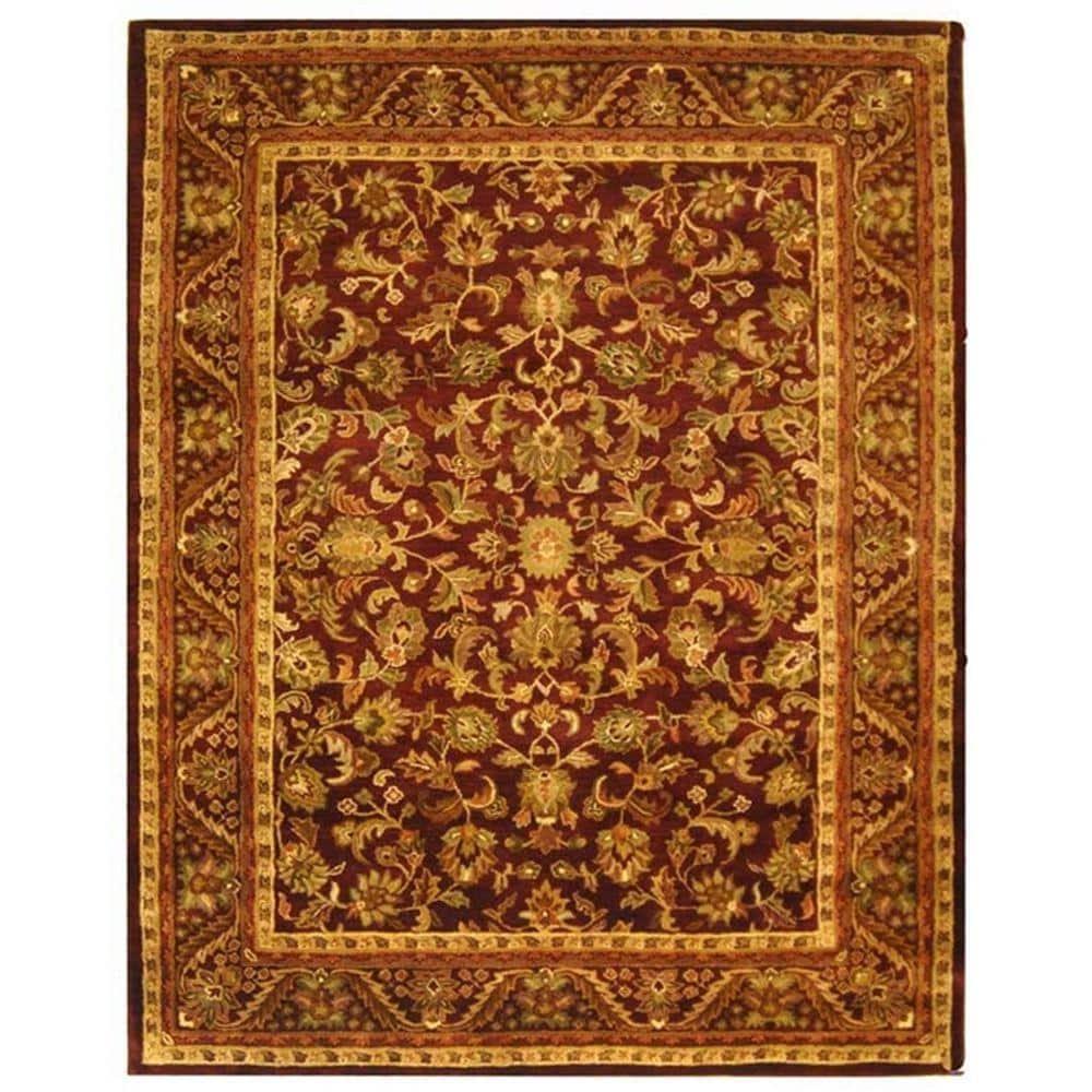 Antiquity AT52 Hand Tufted Indoor Area Rug - Wine/Gold - 9'x12' - Safavieh