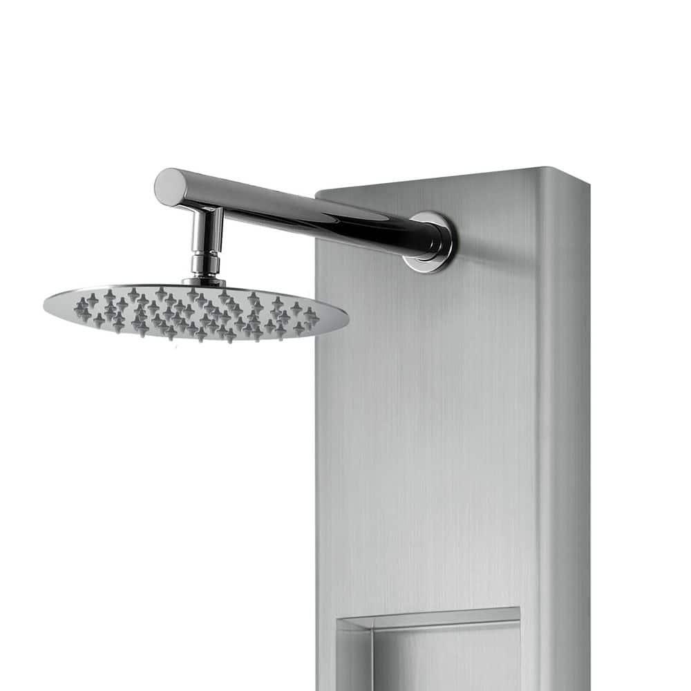 AquaNiche 8-in Rain Showerhead Showerspa with 4-Body Jets Built-in Niche and Handshower
