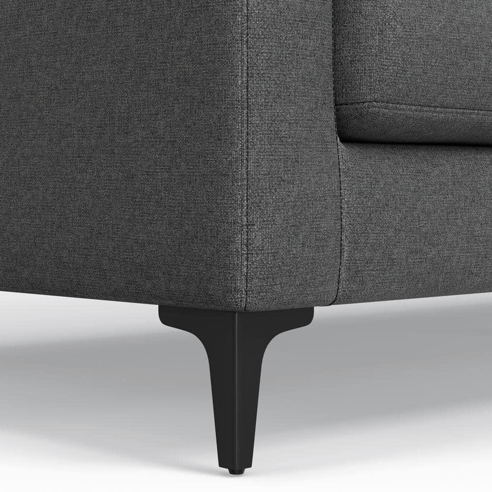 Simpli Home Ava 90-inch Mid Century Sofa, Large Performance Fabric Couch for Living Room, Water-Repellent, Stain-Resistant, Reversible Cushions