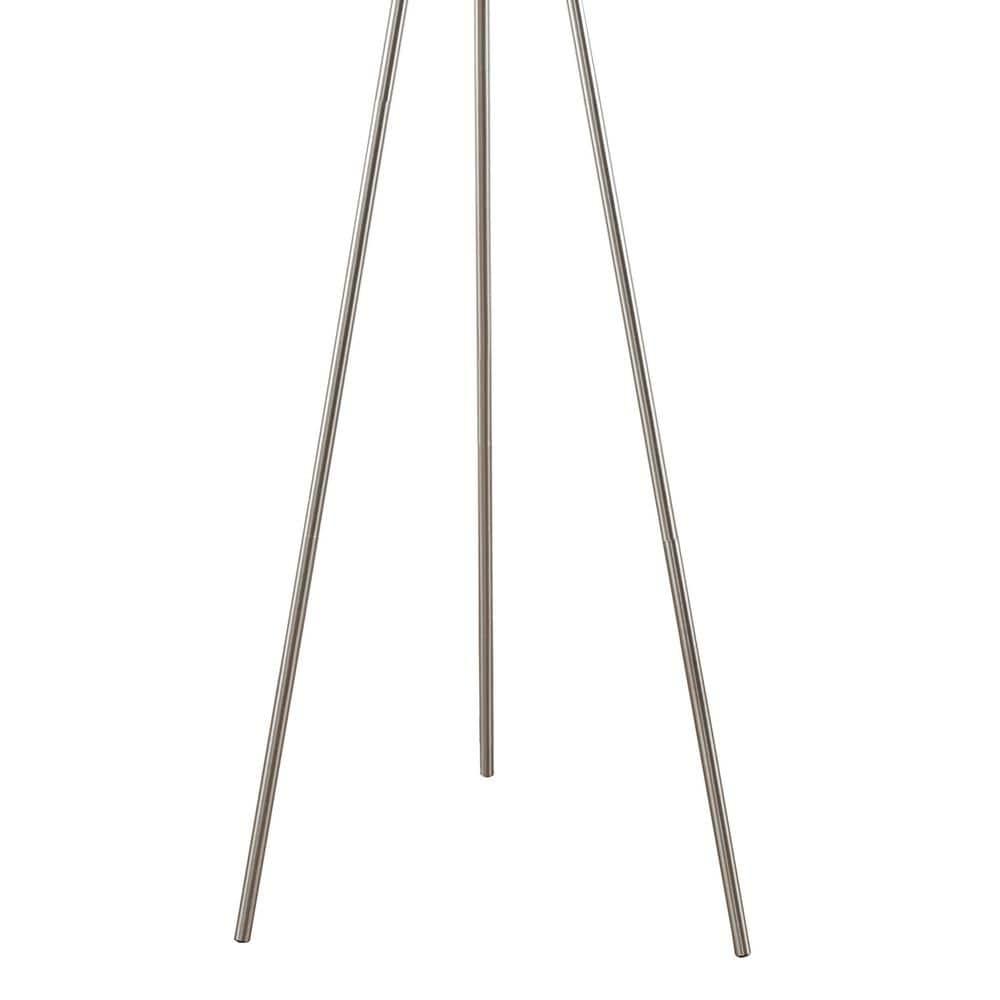 Ink+Ivy 64.5" Pacific Tripod Metal Floor Lamp (Includes LED Light Bulb) Silver: Modern Design, Cotton Shade